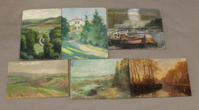 Ecole moderne Paysage Vingt cinq huiles sur...