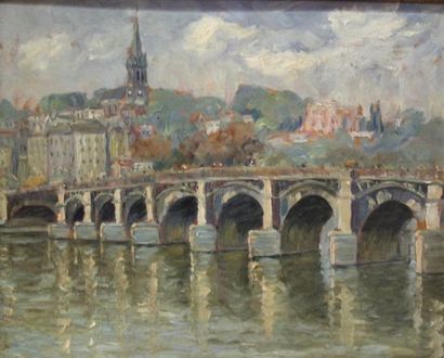 Roger CUREL-SYLVESTRE (1884-1967) Le pont...