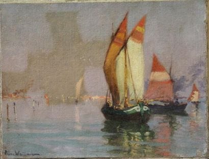 Pierre WAIDMANN (1860-1937) Bateau de pêche...