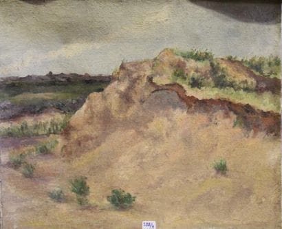 Ecole moderne Paysage Quatre huiles sur toile...