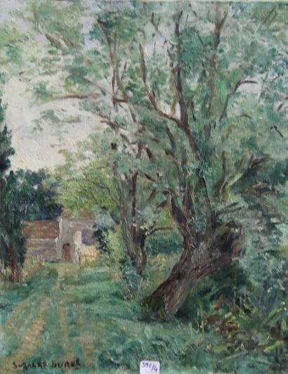 Ecole moderne Paysage Quatre huiles sur toile...