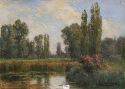 Ecole moderne Paysage Six huiles sur toile...