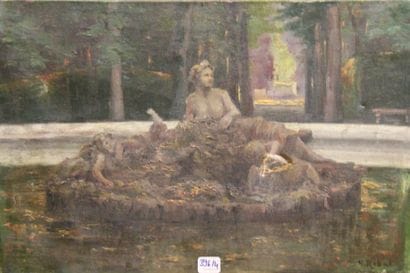 Ecole moderne Paysage Quatre huiles sur toile...