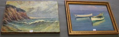 Ecole moderne Paysage Huit huiles sur toile...