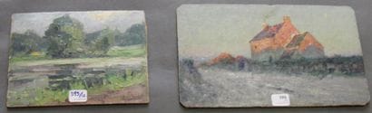 Ecole moderne Paysage Douze huiles sur toile...