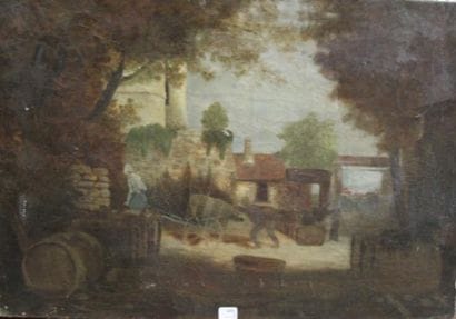 Ecole moderne Paysage Six huiles sur toile...