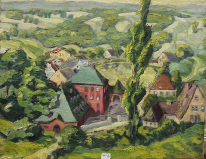 Ecole moderne Paysage Six huiles sur toile...