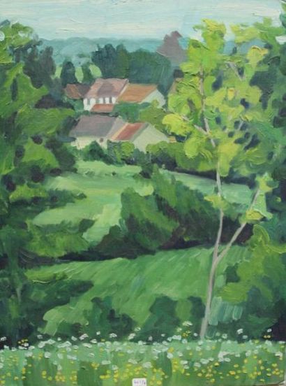 Ecole moderne Paysage Six huiles sur toile...
