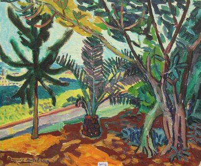 Ecole moderne Paysage Six huiles sur toile...