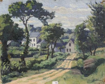 Ecole moderne Paysage Douze huiles sur toile...
