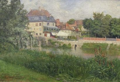 Ecole moderne Paysage Six huiles sur toile...