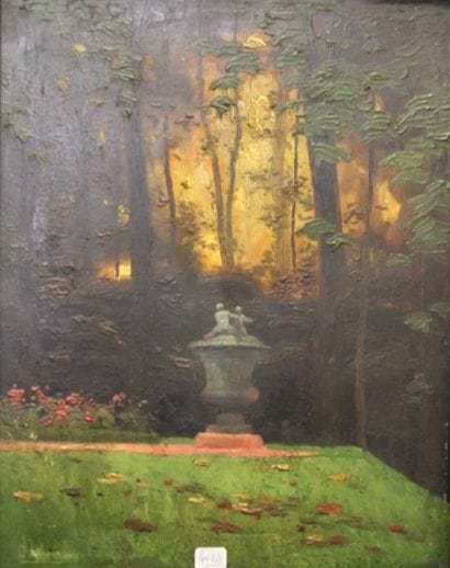 Ecole moderne Paysage Six huiles sur toile...