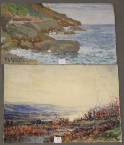 Ecole moderne Paysage Dix huiles sur toile...