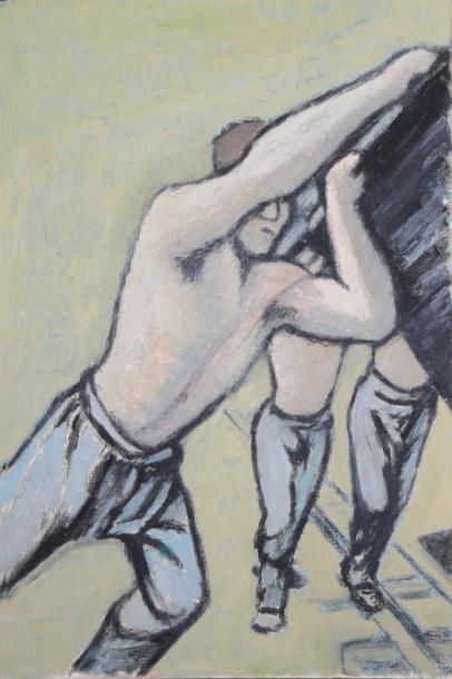 Roger ARGENTON (1908-1990) Mineurs Huile...