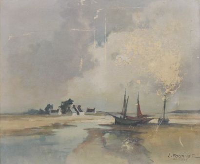 Ecole moderne Paysage Huit huiles sur toile...