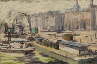 Ecole moderne Paysage Huit huiles sur toile...