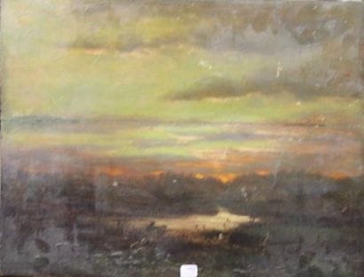 Ecole moderne Paysage Huit huiles sur toile...