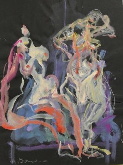 Bernard DAMIANO (1926-2000) Deux nus Gouache...