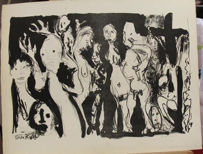 Bernard DAMIANO (1926-2000) Sans titre Gouache...