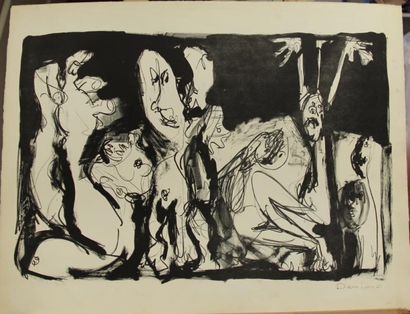 Bernard DAMIANO (1926-2000) Sans titre Gouache...