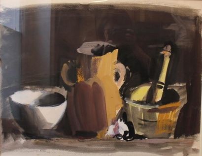 Carlos PRADAL (1975-1988) Nature morte Aquarelle...