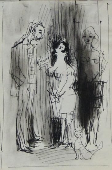 Carlos PRADAL (1975-1988) Couple encre de...