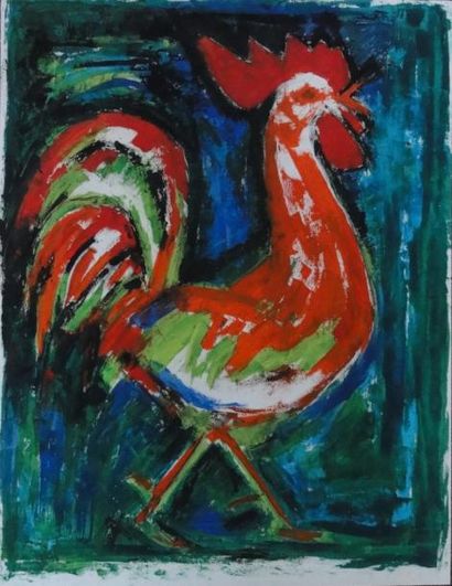 Roger ARGENTON (1908-1990) Coq Huile sur...