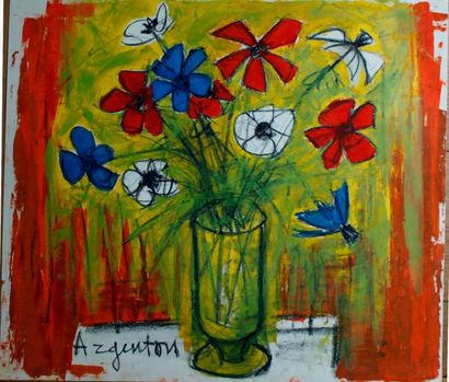 Roger ARGENTON (1908-1990) Vase de fleurs...