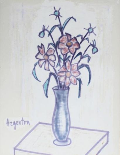 Roger ARGENTON (1908-1990) Vase de fleurs...