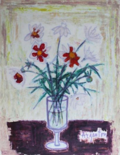 Roger ARGENTON (1908-1990) Vase de fleurs...