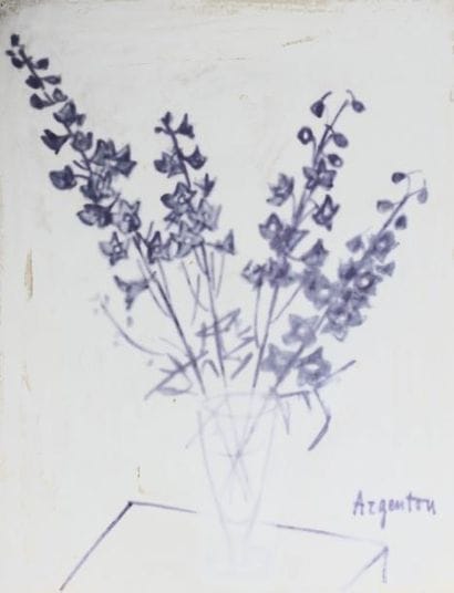 Roger ARGENTON (1908-1990) Vase de Delphinium...