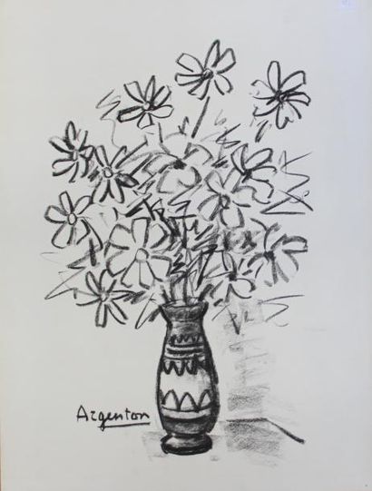 Roger ARGENTON (1908-1990) Bouquet de fleurs...