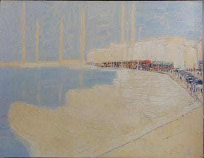 Roger ARGENTON (1908-1990) Port animé Huile...