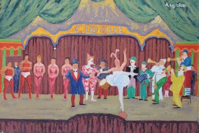 Roger ARGENTON (1908-1990) La parade foraine...