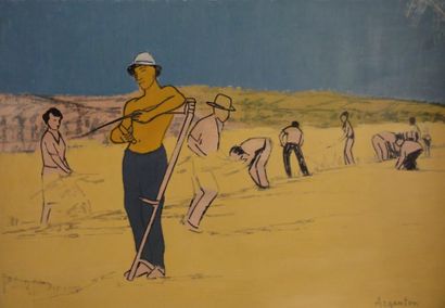 Roger ARGENTON (1908-1990) Travail des champs,...