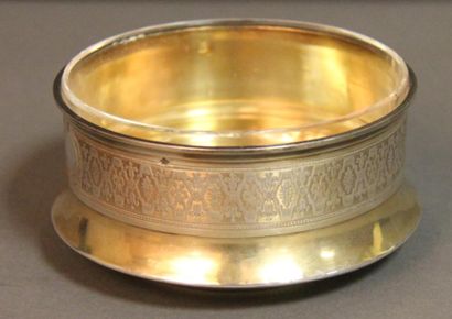 Coupelle sur talon en argent et vermeil 950°/°°...