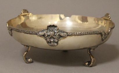 Coupe tripode en argent 900 °/°°à décor en...
