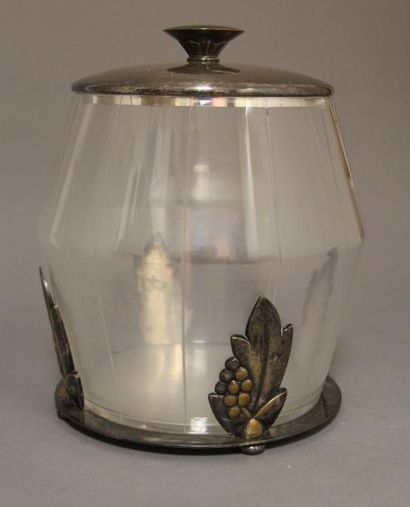Pot couvert en verre monture en métal (a...