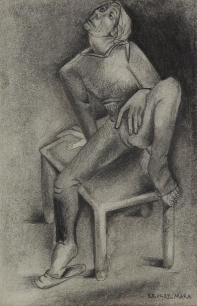 MARA-RUCKI (né en 1920)

Femme assise

Crayon.

Signé...