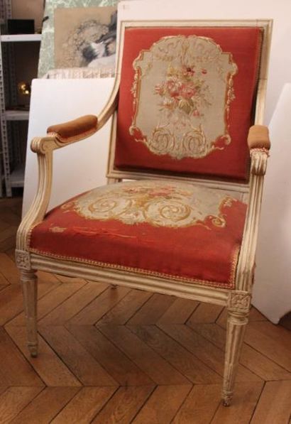 Paire de fauteuils à dossier plat « à la...