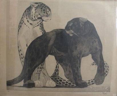 Louis-Robert PRADEL (1888-?)

Deux panthères

Gravure...