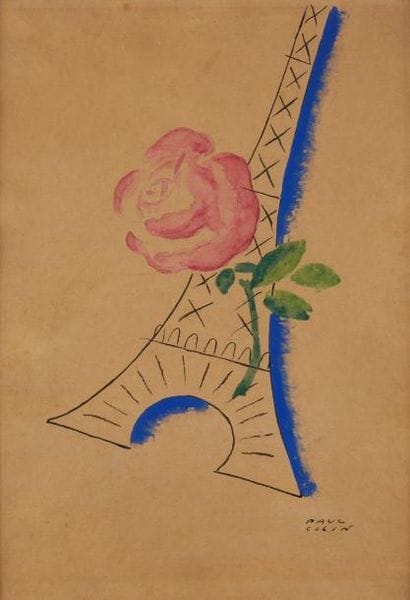Paul COLIN (1892-1985) 

Rose et Tour Eiffel

Encre...