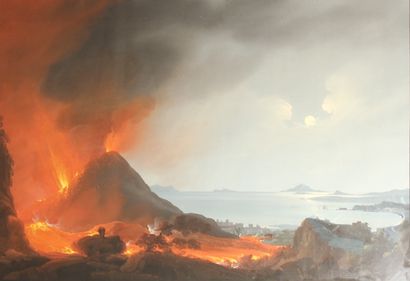 Ecole napolitaine du XIXe siècle
L'Eruption...