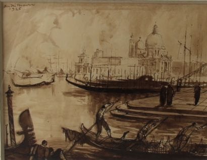 André MAIRE (1898-1984) 

Gondoles à Venise...