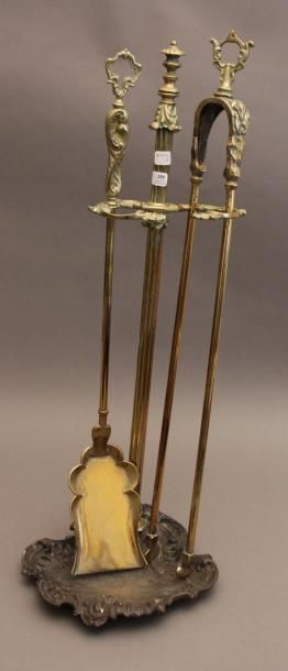 Nécessaire de cheminée en bronze style R...