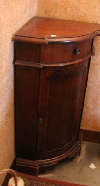 Lot : encoignure en bois teinté, travailleuse...