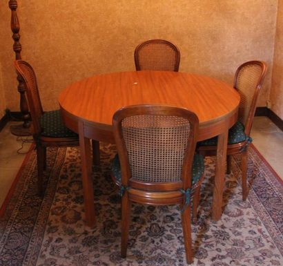 Table ronde de salle à manger en bois naturel...