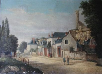 F.BOVY Ruelle animée Huile sur toile signée...