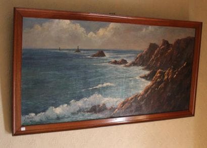 J.LOINAS Bord de mer Huile sur toile
