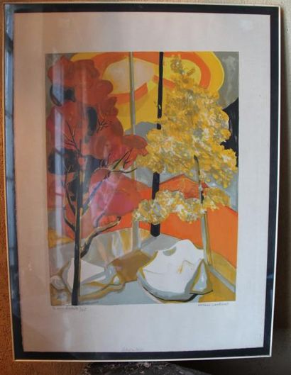 Georges LAMBERT (1919-1998) Bois Lithographie...